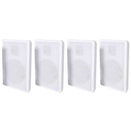 4 Rockville RockSlim White Home Theater 5.25" 240w Easy Wall Mount Slim Speakers