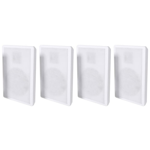 4 Rockville RockSlim White Home Theater 5.25" 240w Easy Wall Mount Slim Speakers