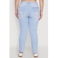 thumbnail image 5 of Womens Plus Size WAX High Waisted Distressed and Frayed Jeans, 5 of 5