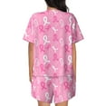 thumbnail image 3 of Naloa Breast Cancer Awareness (3) Women's Short-Sleeved Pajama Set, Loungewear, Summer pajamas, Breathable Cozy - Large, 3 of 9