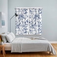 thumbnail image 4 of Blue Botanical Kitchen Curtains 63 Inch Length, Vintage Botanical Birds Grommet Top Bedroom Living Room Curtains, Light Filtering Cafe Curtain Drapes 2 Panels Set 84''x63'', 4 of 9