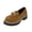 Brown, variant on Womens Shoes Round-Toe Thick-Heeled Casual Large-Size Frosted British Style Thick-Soled Loafers Size 6