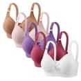 thumbnail image 2 of Yijfswar 5 Pack Bras for Women T-Shirt Push Up Bra Comfortable Everyday Bras Solid Color Adjustable Breathable Wireless Bra, 2 of 6