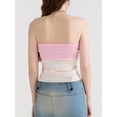 thumbnail image 4 of FAROOT Women's Bow Front Tube Tops Summer Strapless Contrast Color Bandeau Tops Slim Fit Shirts, 4 of 8