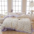thumbnail image 1 of Twin Duvet Cover Boho Ruffled Soft  3 Piece Floral Bedding Comforter, 1 of 7
