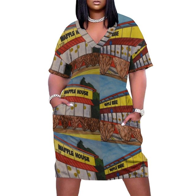 Vestido holgado con bolsillos de Waffle House, vestido de verano para mujer 2025, vestidos de fiesta de playa para mujer, vestidos de noche para mujer 2025