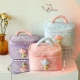 thumbnail image 3 of Qarigey Bolsa de cosméticos de moda con flor de tulipán, bolsas de maquillaje de gran capacidad, organizador multifuncional, almacenamiento de viaje, Bolsas de maquillaje Púrpura 25*16*15.5 cm Qarigey CE015337-03, 3 of 6