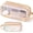 Beige, variant on Large Capacity Mesh Pencil Case 2 Compartment Pen Bag Clear Handheld Multifunction Pencil Pouch, Transparent Makeup Bag Stationery Bag for Teen Student College Business Travel Office Adult