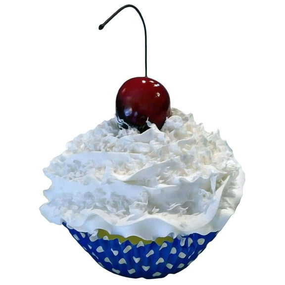 DEZICAKES Coconut Cupcake Fake Cake w/ cherry Prop Decoration Dezicakes