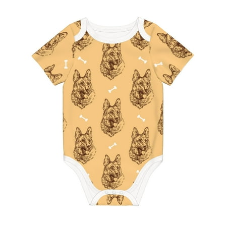 

Matuu German Shepherd Dog for Baby Short-Sleeve Bodysuit Soft Cotton Comfortable and Breathable Perfect for Newborns and Infants