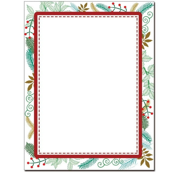 Stitched Holly Letterhead Laser & Inkjet Printer Paper, 80 Pack