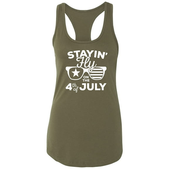 Staying Fly On The 4th Of July Racerback Tank