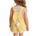 thumbnail image 5 of Lullu Little Girls Cute Rabbit Ear Overall Shorts Casual Sleeveless Romper, Sizes 5-6, 5 of 7