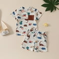 thumbnail image 2 of eczipvz 3t Summer Clothes Boy Toddler Baby Boy Clothes Shorts Set Dinosaur Print Shirt Short Sleeve Top Solid Shorts Summer Outfit White 3-4 Years, 2 of 7