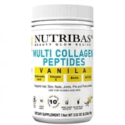 NUTRIBAS Collagen Powder with Vitamin C HA, Protein Powder Vanilla, Gluten Free & Dairy Free, 4 oz