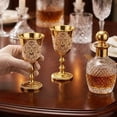 thumbnail image 3 of Wine Glass Cups Metal Shot Glass Exquisitedly Crystal Accented Medieval Goblets For And Celebration, 3 of 20