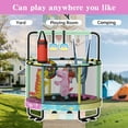 thumbnail image 4 of LinkRomat Round Trampoline for Kids, Indoor & Outdoor Toddler Trampoline with Enclosure, Adjustable Height Handrail & Durable Designs for Boys & Girls, 450lbs Capacity, 7-in-1, 55", 4 of 10