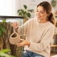 thumbnail image 5 of Wall Mounted Reptile Hideout Cave, Handwoven Fiber Lizards Hanging Nest with Strong Suction Cup, Terrarium Climbing Hammock Bedding for Bearded Dragon Gecko Chameleon Anole, 5 of 7