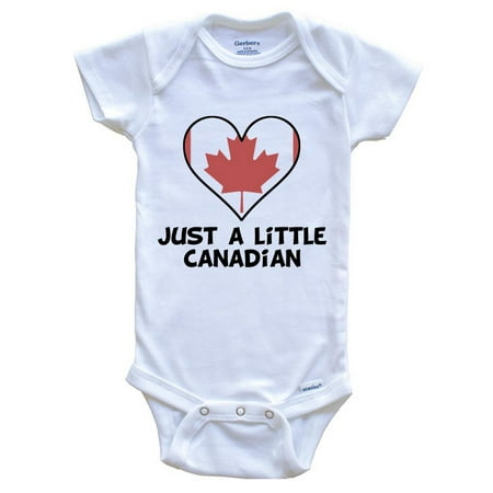 

Just A Little Canadian Baby Bodysuit - Funny Canada Flag Baby Bodysuit 6-9 Months White