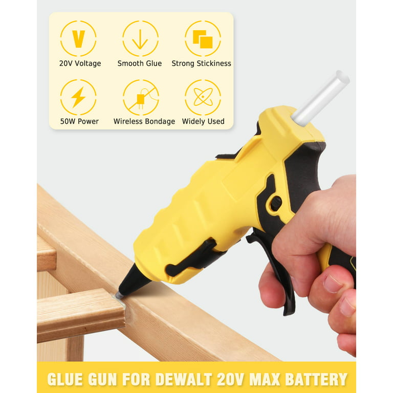 Ecarke Cordless Hot Glue Gun for Dewalt 20V Max 18V Battery DIY
