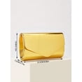 thumbnail image 6 of REMANLAN Women's Holographic Metallic Envelope Evening Clutch Purse with Detachable Chain Strap, Gold, 6 of 8
