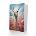 thumbnail image 2 of Happy Llama Pink Flowers Bright Colourful Child Children Kids Birthday Thank You Congratulations Blank Art Greeting Card, 2 of 3