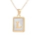 thumbnail image 2 of Collar para mujer, joyería para mujer, collar de acero inoxidable con letras para mujer, oro, titanio 26, collar con colgante inglés., 2 of 4
