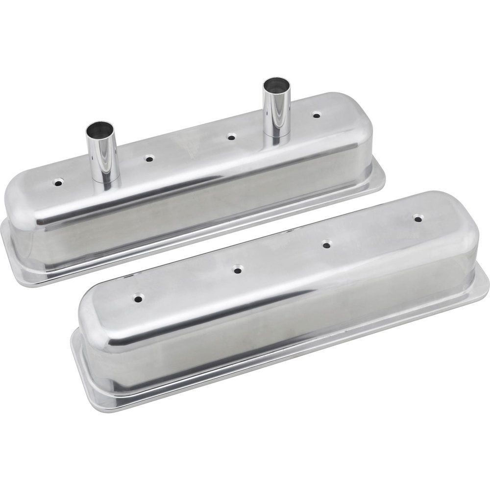 Small Block Chevy, Tall Aluminum Centerbolt Valve Covers, Polished