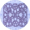 thumbnail image 1 of Ahgly Company Indoor Round Oriental Blue Traditional Area Rugs, 7' Round, 1 of 4