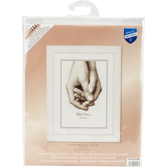 Hand In Hand On Aida Counted Cross Stitch Kit-6.8"X10" 18 Count