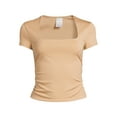thumbnail image 5 of No Boundaries Juniors’ Ruched Top with Short Sleeves, Sizes XS-XXXL, 5 of 5