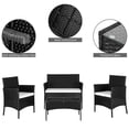 thumbnail image 6 of 4 Piece Patio Furniture Set, Outdoor Wicker Rattan Sectional Sofa, Conversation Set with Tempered Glass Coffee Table& Cushion, All Weather Outdoor Patio Couch, 6 of 9