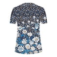 thumbnail image 5 of Frostluinai Boho Tops for Women Hide Belly Shirts Pleated Button V Neck Tunic Tops Short Sleeve Floral Shirts Casual Going Out T-Shirts, 5 of 5