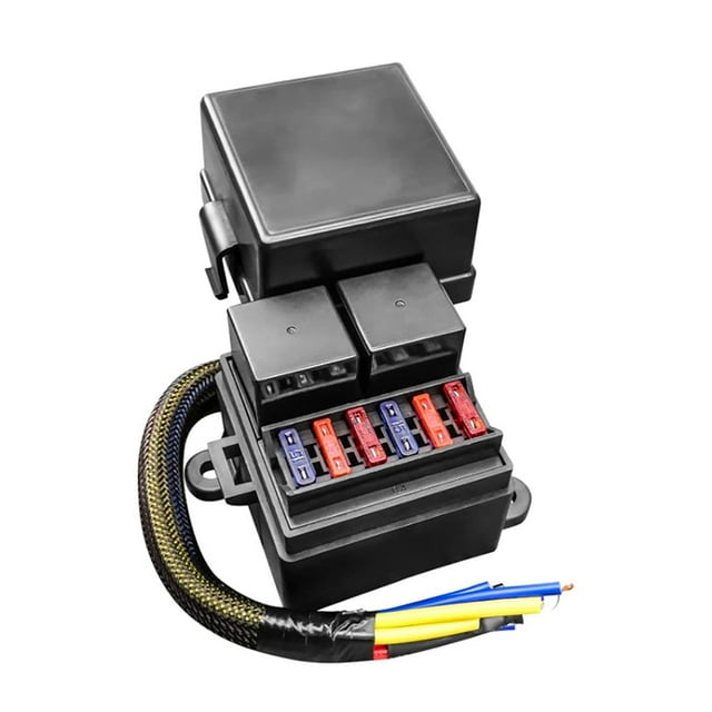 Becaristey Pre-Wired Fuse Relay Box Fuse Relay Box Kits 2V Fuse And Relay Box Holder Fuse And Relay Box Holder 1Set