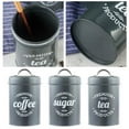 thumbnail image 6 of Set of 3 Pcs/set Kitchen Canister Set with Lids Sugar Tins Gray, 6 of 9