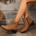 thumbnail image 6 of Women Ankle Boots With Side Zipper And Belt Buckle Knight Boot Winter Square Heel Pointed Toe Shoes, 6 of 7