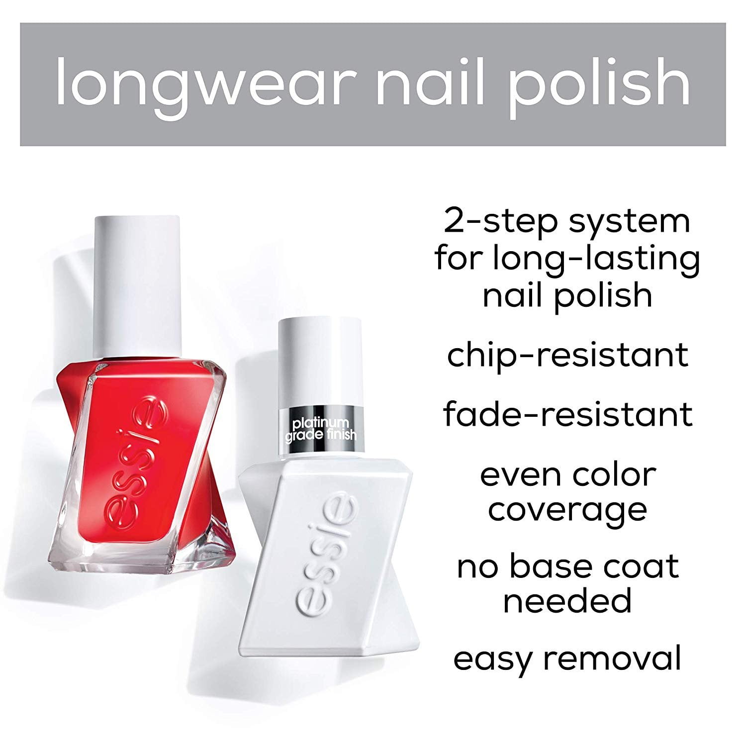 essie Gel Couture 2-Step Longwear Nail Polish, Flashed, 0.46 fl. oz
