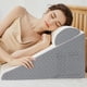 thumbnail image 1 of Almohada Antireflujo Adulto, Almohada de Cu&ntilde;a para Cu&ntilde;a |Algod&oacute;n de Silicona Mejorado| Almohada Triangular con 2 Bolsillos y 1 Almohada para el Cuello,Apoya y alivia e, 1 of 7