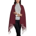 thumbnail image 2 of Fotbe Maroon Print Womens Fall Winter Scarf Tassel Soft Warm Blanket Scarves Womens Shawl Wraps, 2 of 8