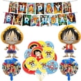 thumbnail image 3 of Decoraciones para fiesta de cumpleaños con temática de Luffy de ONE PIECE, vajilla desechable, juguetes para bebés, vasos de papel, platos, servilletas y suministros de fondo, 3 of 5