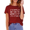 thumbnail image 3 of Valentine's Day T Shirts for Women Cute Heart Print Graphic Tees Casual Short Sleeve Top, 3 of 6