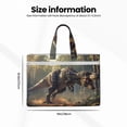 thumbnail image 3 of Zufioo Jungle Dinosaur Print Canvas Hand-Held Document Bag, Zippered Document Storage Bag, Suitable for Office Book Document Bag, 3 of 8