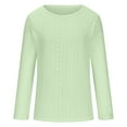 thumbnail image 5 of Itsame Blouses for Women, Long Sleeve Solid Color Plus Size Daily Casual Basic Tops Green L, 5 of 6