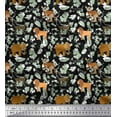 thumbnail image 1 of Soimoi Poly Georgette Fabric Kangaroo,Elephant & Lion Animal Print Fabric by The Yard 52 Inch Wide, 1 of 3
