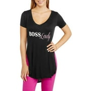 Women's Essential Short Sleeve "Boss Lady" V-Neck Graphic Tee