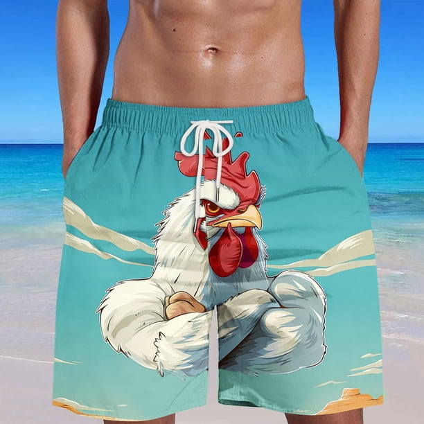 Puntoco Pantalones Cortos Con Estampado Hawaiano Para Hombre, Pantalones Cortos Con Bolsillo Y Cordón, Color L