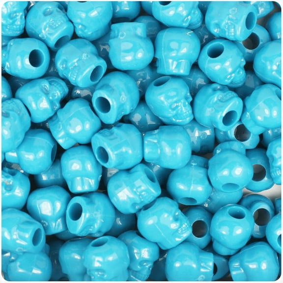 BeadTin Dark Turquoise Opaque 11mm Skull Pony Beads (150pcs)