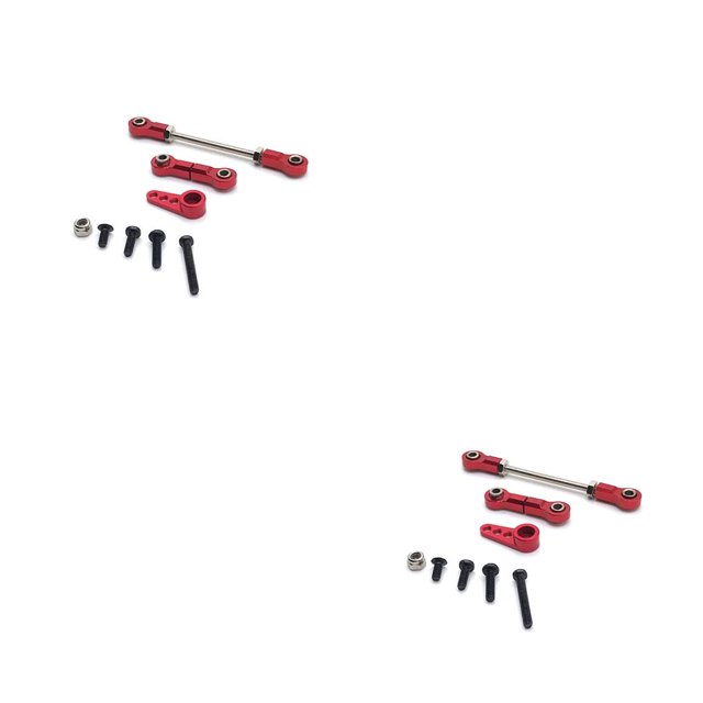 Vogacara 1 Juego de piezas mejoradas de brazo de dirección, servicio de larga duración, Material Premium, ajuste apretado, servoenlace pragmático, Rojo 2piezas Vogacara CBP204546