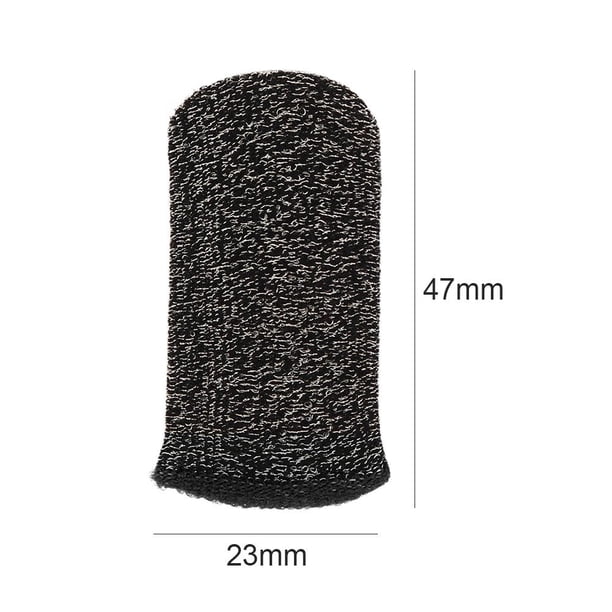 2pcs 24-Stitch Mobile Game Finger Cover a prueba de sudor antideslizante (negro)