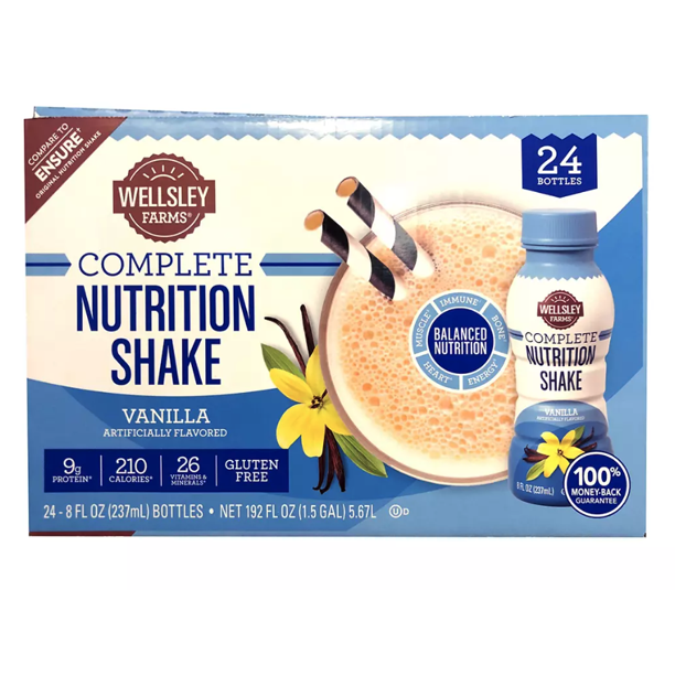 Wellsley Farms Complete Adult Nutrition Shake Vanilla, 24 ct./8 oz